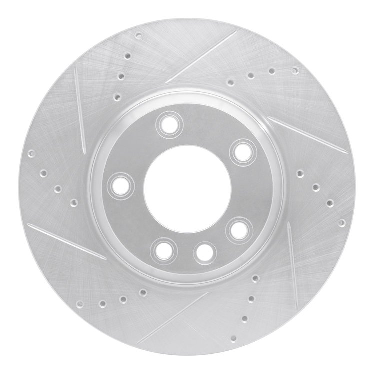 631-74052D Drilled/Slotted Brake Rotor [Silver], 2003-2015 Multiple Makes/Models, Position: Right Front