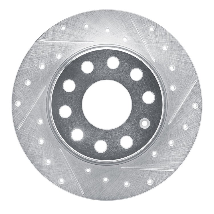 631-74059R Drilled/Slotted Brake Rotor [Silver], Fits Select Audi/Volkswagen, Position: Rear Right