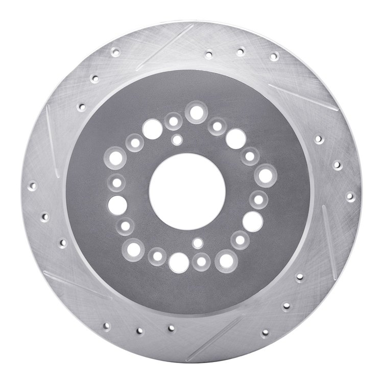 631-75001L Drilled/Slotted Brake Rotor [Silver], 1990-1992 Lexus/Toyota/Scion, Position: Rear Left