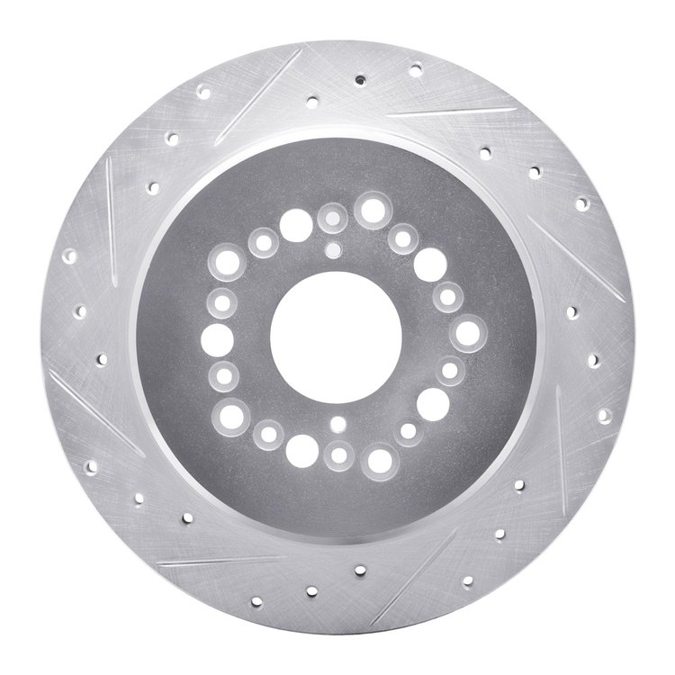 631-75006L Drilled/Slotted Brake Rotor [Silver], 1992-2000 Lexus/Toyota/Scion, Position: Rear Left