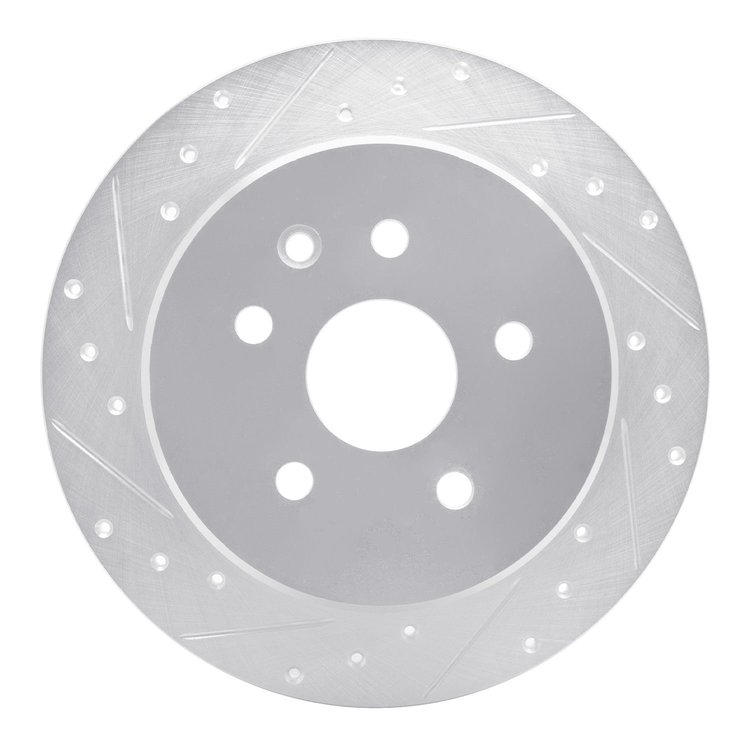 631-75007L Drilled/Slotted Brake Rotor [Silver], 1998-2010 Lexus/Toyota/Scion, Position: Rear Left
