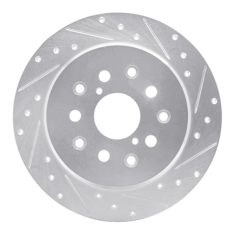 631-75007R Drilled/Slotted Brake Rotor [Silver], 1998-2010 Lexus/Toyota/Scion, Position: Rear Right