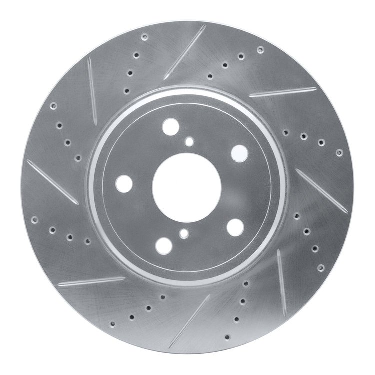 631-75009L Drilled/Slotted Brake Rotor [Silver], 2001-2006 Lexus/Toyota/Scion, Position: Front Left