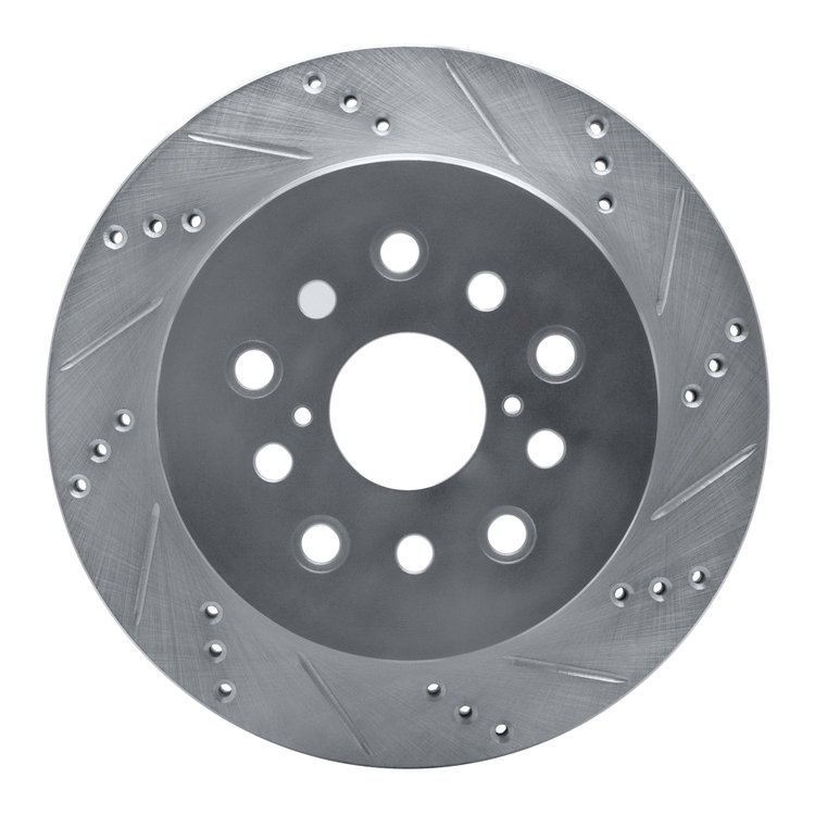 631-75010R Drilled/Slotted Brake Rotor [Silver], 2001-2006 Lexus/Toyota/Scion, Position: Rear Right