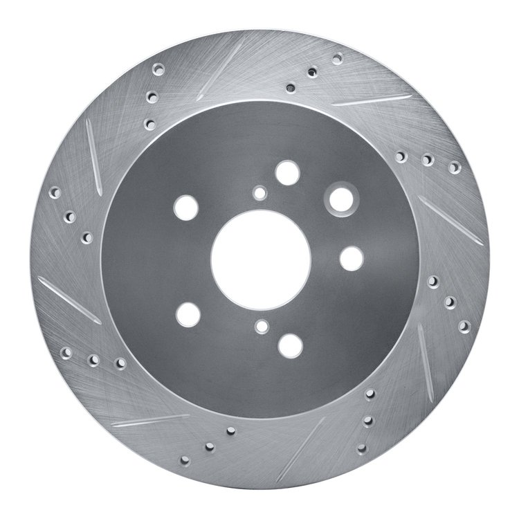 631-75015L Drilled/Slotted Brake Rotor [Silver], 2006-2015 Lexus/Toyota/Scion, Position: Rear Left