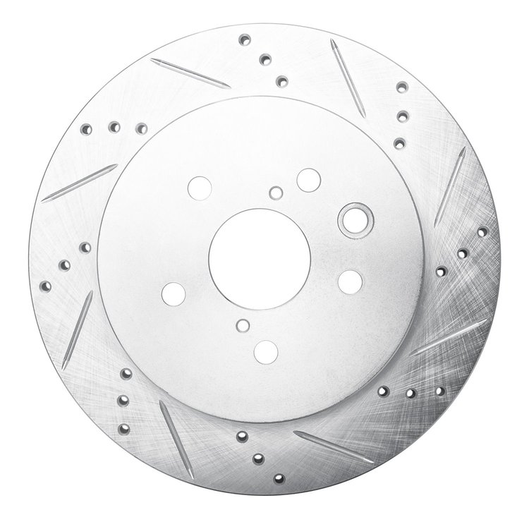 631-75015R Drilled/Slotted Brake Rotor [Silver], 2006-2015 Lexus/Toyota/Scion, Position: Rear Right