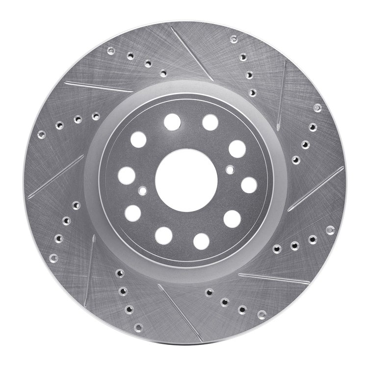 631-75017R Drilled/Slotted Brake Rotor [Silver], Fits Select Lexus/Toyota/Scion, Position: Front Right