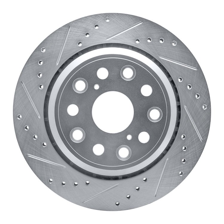 631-75018L Drilled/Slotted Brake Rotor [Silver], 2007-2017 Lexus/Toyota/Scion, Position: Rear Left