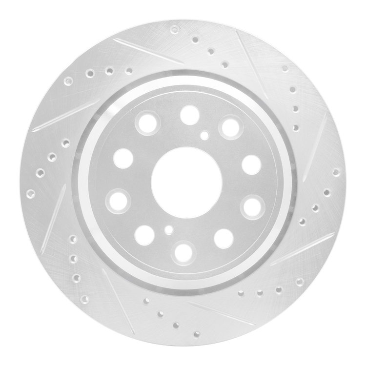 631-75018R Drilled/Slotted Brake Rotor [Silver], 2007-2017 Lexus/Toyota/Scion, Position: Rear Right