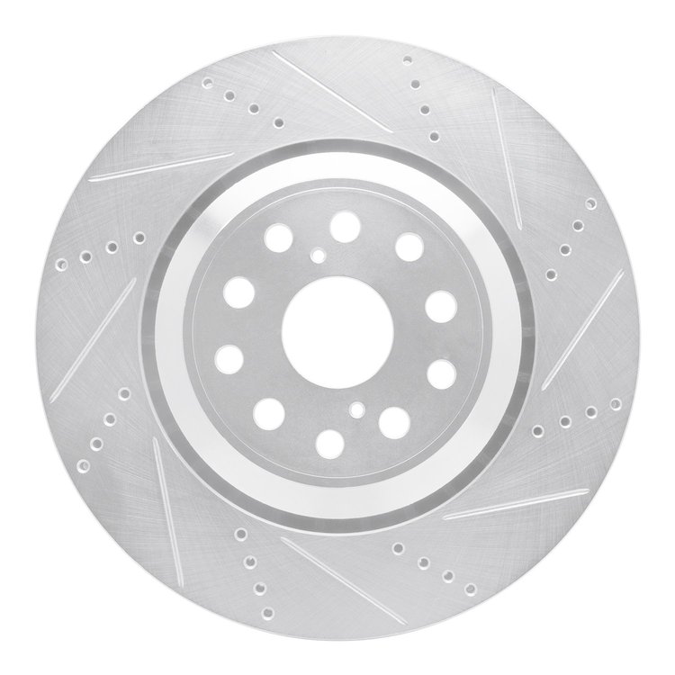 631-75020D Drilled/Slotted Brake Rotor [Silver], Fits Select Lexus/Toyota/Scion, Position: Right Front