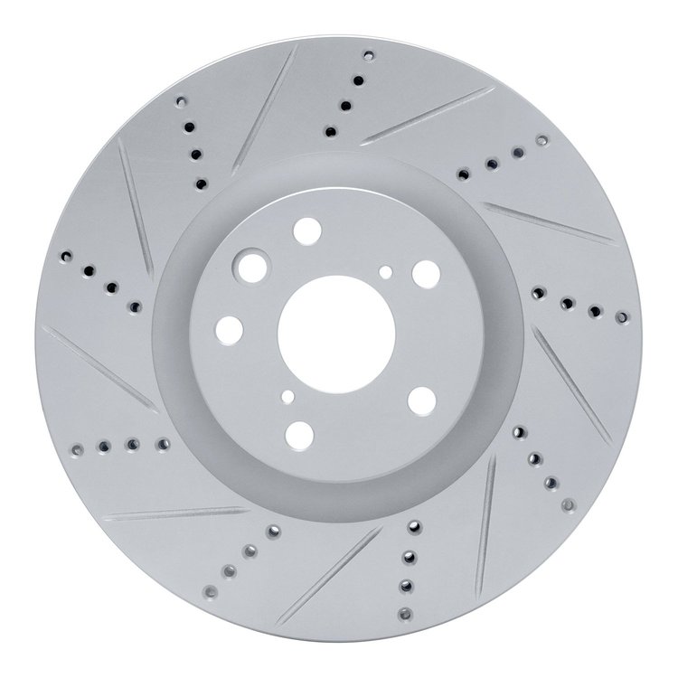 631-75032D Drilled/Slotted Brake Rotor [Silver], 2011-2020 Lexus/Toyota/Scion, Position: Left Front