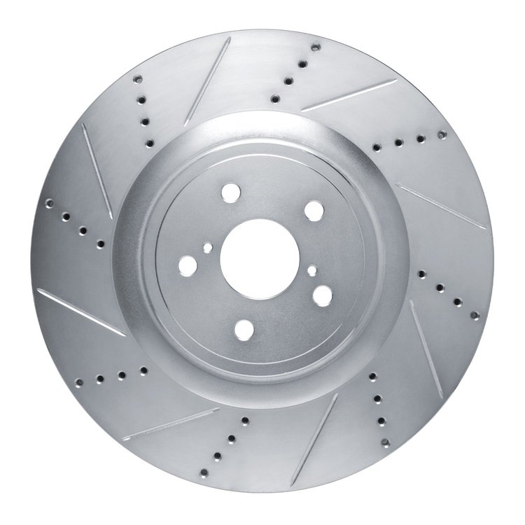 631-75038D Drilled/Slotted Brake Rotor [Silver], Fits Select Lexus/Toyota/Scion, Position: Left Front