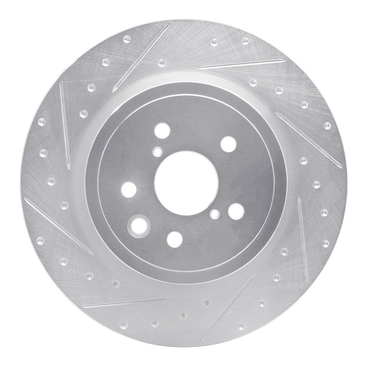 631-75040D Drilled/Slotted Brake Rotor [Silver], Fits Select Lexus/Toyota/Scion, Position: Rear Left
