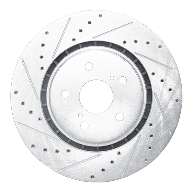 631-75043L Drilled/Slotted Brake Rotor [Silver], Fits Select Lexus/Toyota/Scion, Position: Front Left