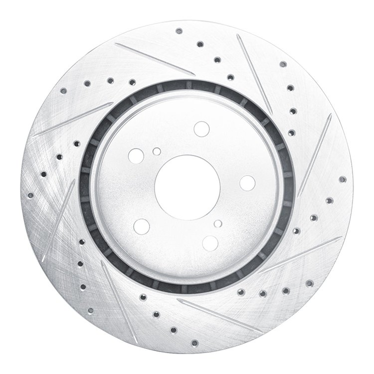 631-75043R Drilled/Slotted Brake Rotor [Silver], Fits Select Lexus/Toyota/Scion, Position: Front Right