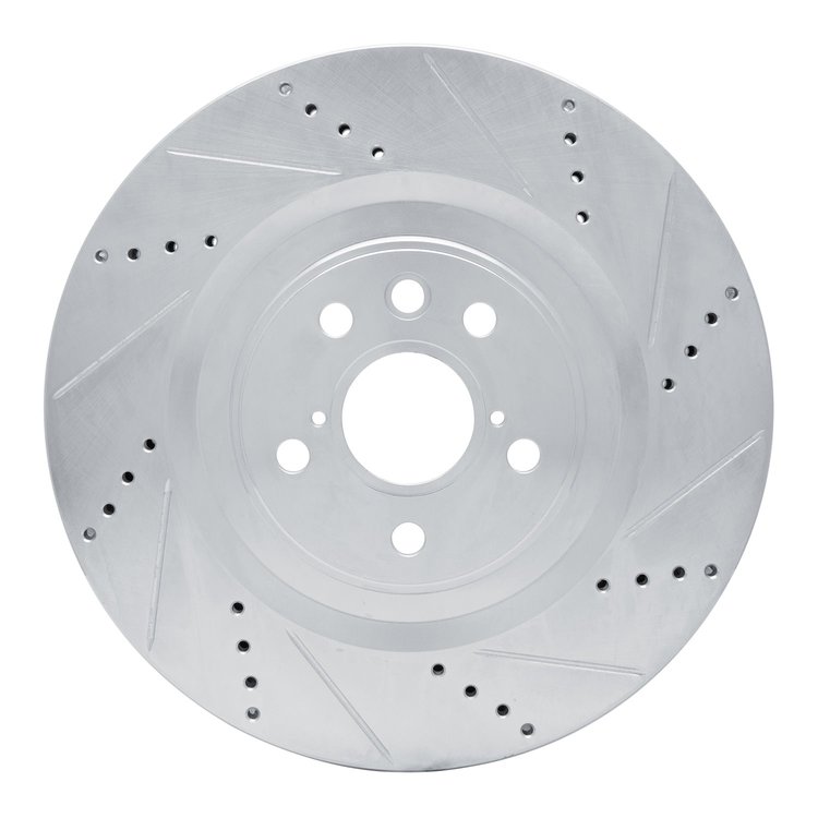 631-75057D Drilled/Slotted Brake Rotor [Silver], Fits Select Lexus/Toyota/Scion, Position: Right Front