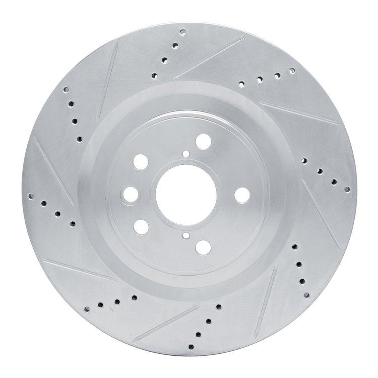 631-75058D Drilled/Slotted Brake Rotor [Silver], Fits Select Lexus/Toyota/Scion, Position: Left Front