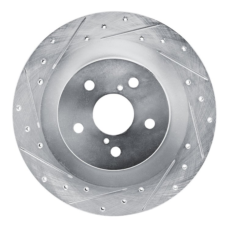 631-75059L Drilled/Slotted Brake Rotor [Silver], Fits Select Lexus/Toyota/Scion, Position: Rear Left