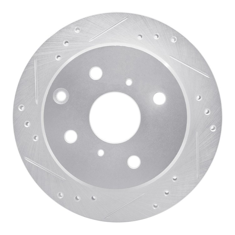 631-76014L Drilled/Slotted Brake Rotor [Silver], 1982-1985 Lexus/Toyota/Scion, Position: Rear Left