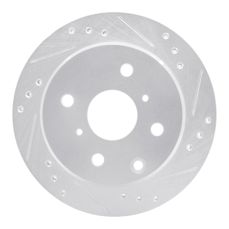 631-76014R Drilled/Slotted Brake Rotor [Silver], 1982-1985 Lexus/Toyota/Scion, Position: Rear Right