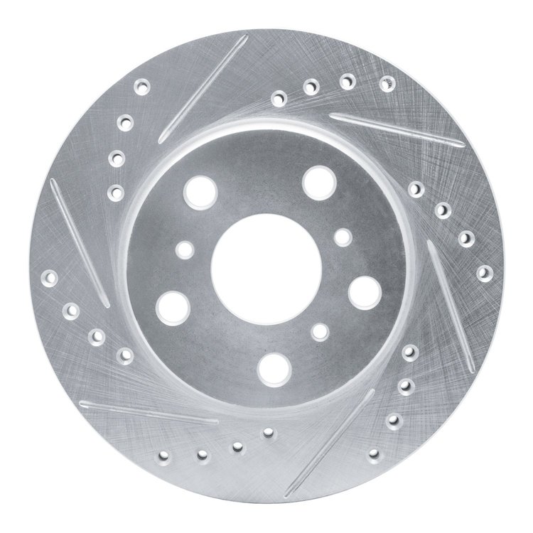 631-76016L Drilled/Slotted Brake Rotor [Silver], 1983-1986 Lexus/Toyota/Scion, Position: Front Left
