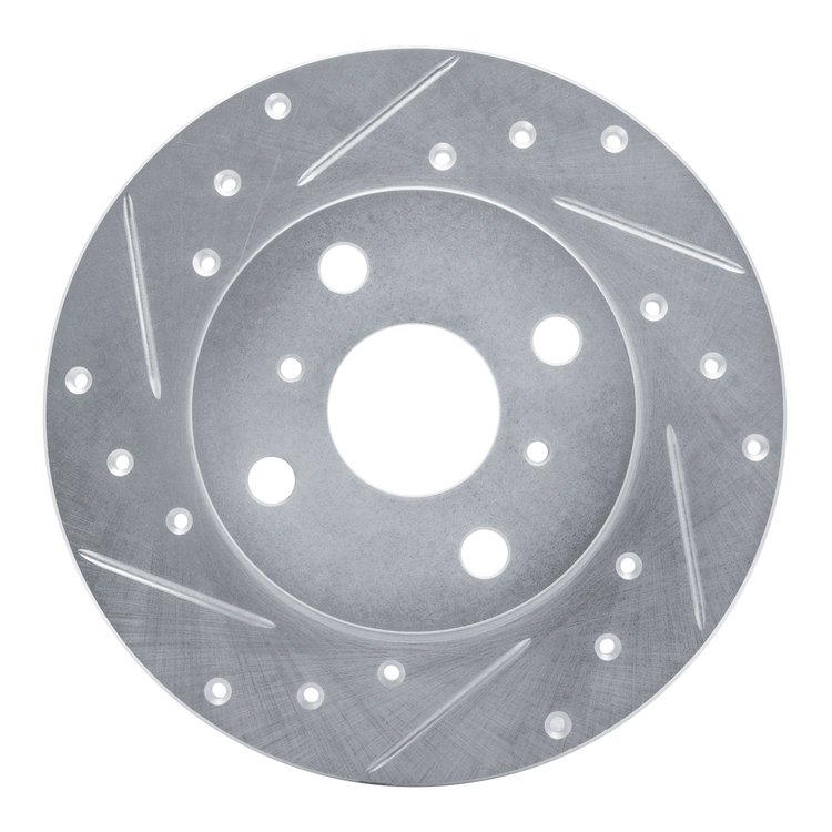 631-76017L Drilled/Slotted Brake Rotor [Silver], 1983-1990 Lexus/Toyota/Scion, Position: Front Left