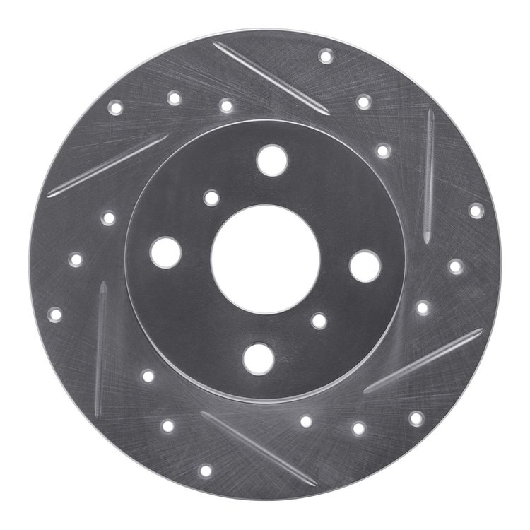 631-76017R Drilled/Slotted Brake Rotor [Silver], 1983-1990 Lexus/Toyota/Scion, Position: Front Right