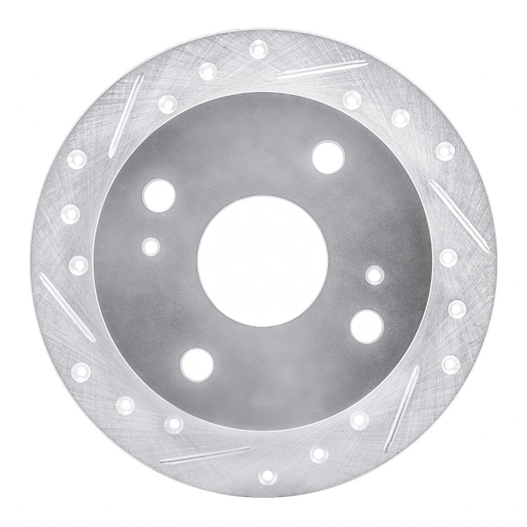 631-76023L Drilled/Slotted Brake Rotor [Silver], 1985-1987 Lexus/Toyota/Scion, Position: Rear Left