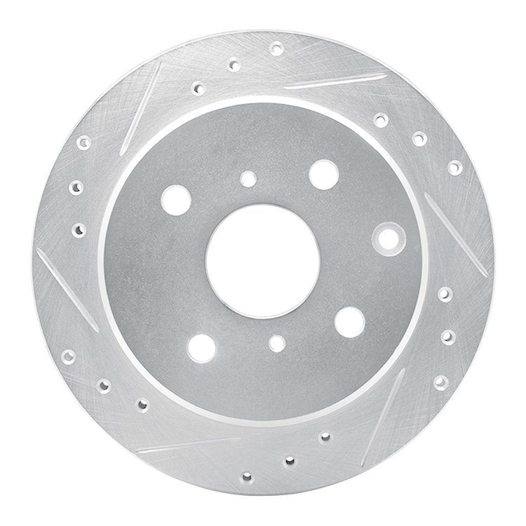 631-76025L Drilled/Slotted Brake Rotor [Silver], 1984-1988 Lexus/Toyota/Scion, Position: Rear Left