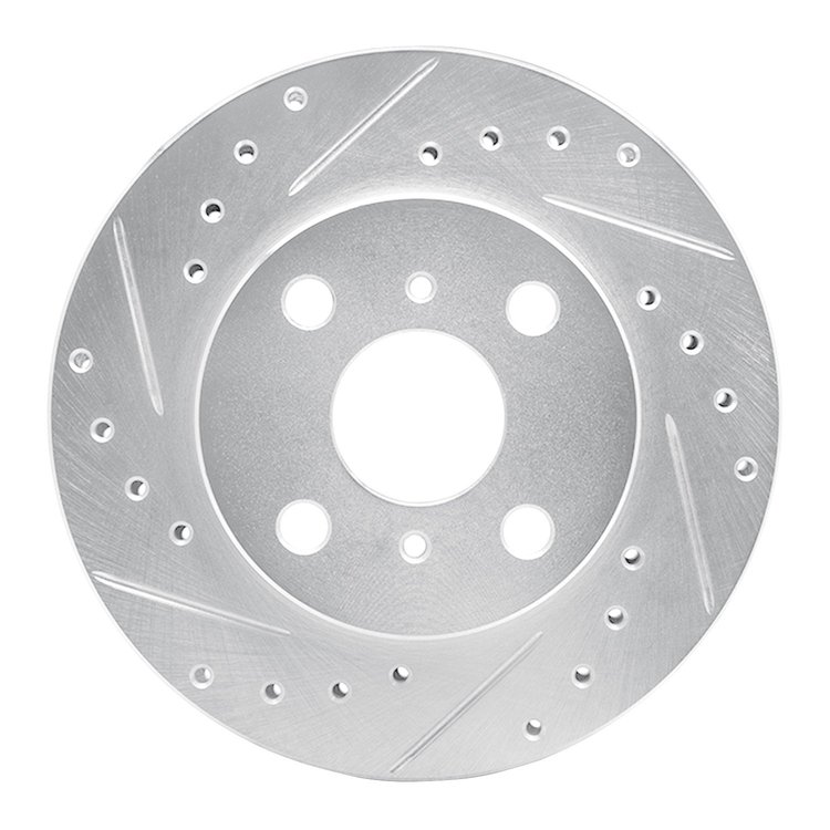 631-76026L Drilled/Slotted Brake Rotor [Silver], 1986-1989 Lexus/Toyota/Scion, Position: Front Left