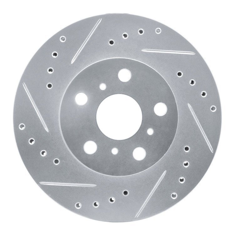 631-76027L Drilled/Slotted Brake Rotor [Silver], 1986-1989 Lexus/Toyota/Scion, Position: Front Left