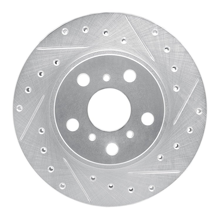 631-76027R Drilled/Slotted Brake Rotor [Silver], 1986-1989 Lexus/Toyota/Scion, Position: Front Right