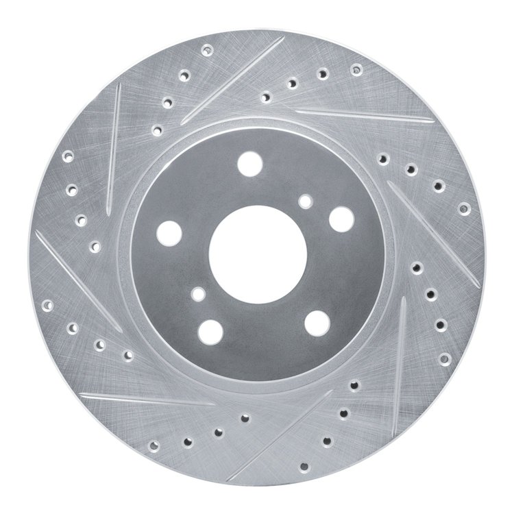 631-76028L Drilled/Slotted Brake Rotor [Silver], 1986-1992 Lexus/Toyota/Scion, Position: Front Left