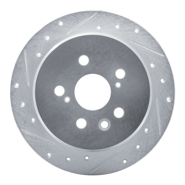 631-76029L Drilled/Slotted Brake Rotor [Silver], 1986-1993 Lexus/Toyota/Scion, Position: Rear Left