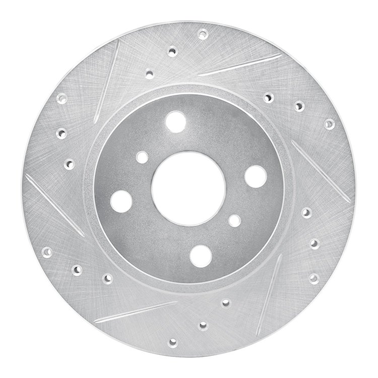 631-76032L Drilled/Slotted Brake Rotor [Silver], 1987-1992 Multiple Makes/Models, Position: Front Left