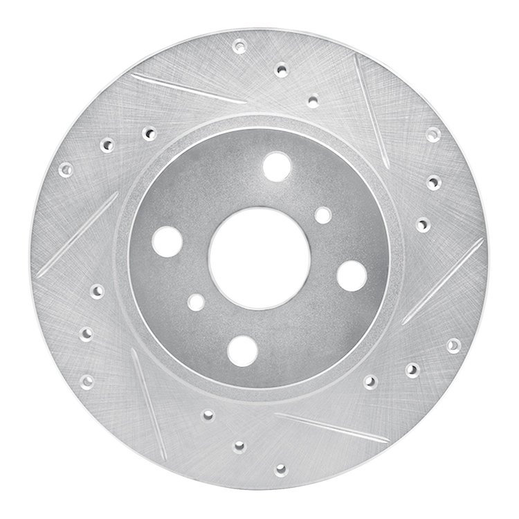 631-76032R Drilled/Slotted Brake Rotor [Silver], 1987-1992 Multiple Makes/Models, Position: Front Right