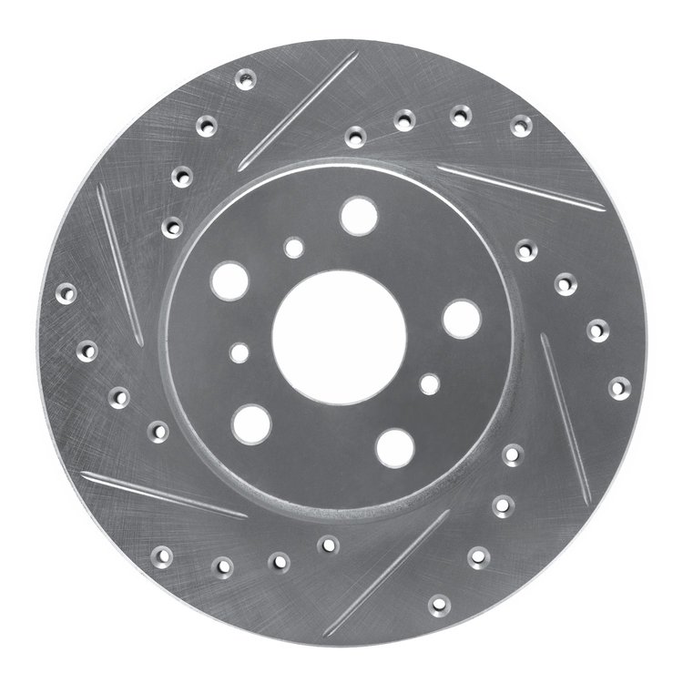 631-76033L Drilled/Slotted Brake Rotor [Silver], 1987-1987 Lexus/Toyota/Scion, Position: Front Left