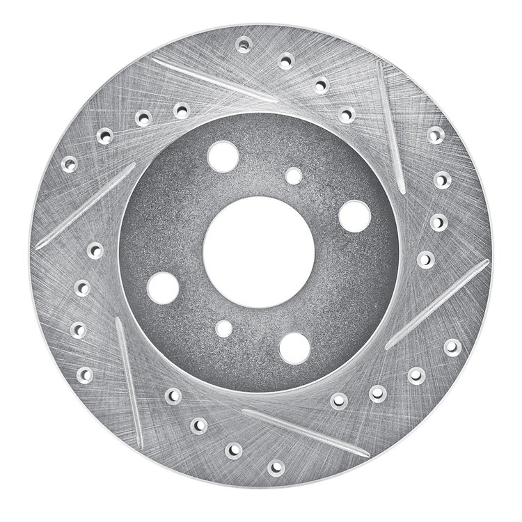 631-76034R Drilled/Slotted Brake Rotor [Silver], 1988-1992 Multiple Makes/Models, Position: Front Right