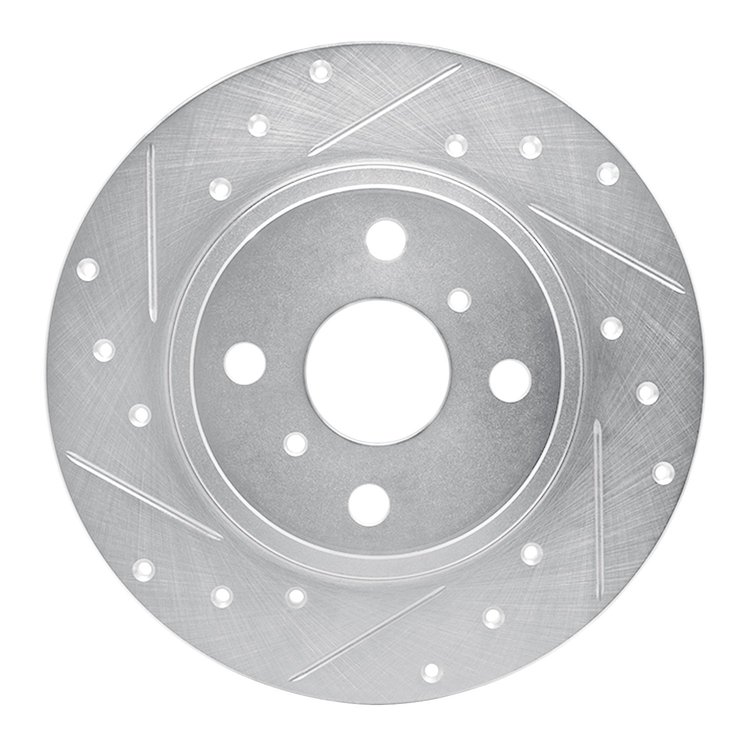 631-76037L Drilled/Slotted Brake Rotor [Silver], 1987-1989 Lexus/Toyota/Scion, Position: Rear Left