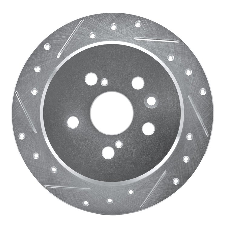 631-76038L Drilled/Slotted Brake Rotor [Silver], 1988-1991 Lexus/Toyota/Scion, Position: Rear Left