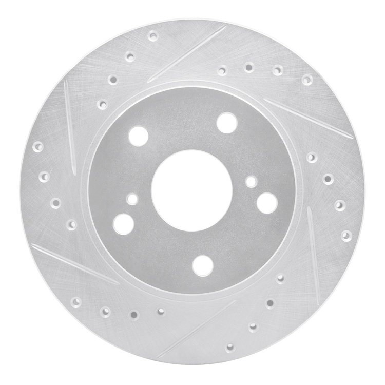 631-76040L Drilled/Slotted Brake Rotor [Silver], 1989-1992 Lexus/Toyota/Scion, Position: Front Left