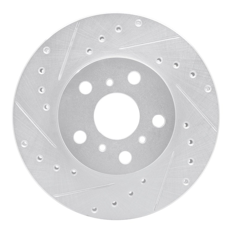 631-76041L Drilled/Slotted Brake Rotor [Silver], 1988-1993 Lexus/Toyota/Scion, Position: Front Left