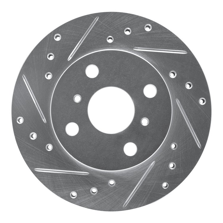 631-76043L Drilled/Slotted Brake Rotor [Silver], 1990-1991 Lexus/Toyota/Scion, Position: Front Left