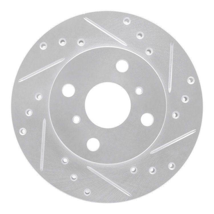 631-76043R Drilled/Slotted Brake Rotor [Silver], 1990-1991 Lexus/Toyota/Scion, Position: Front Right