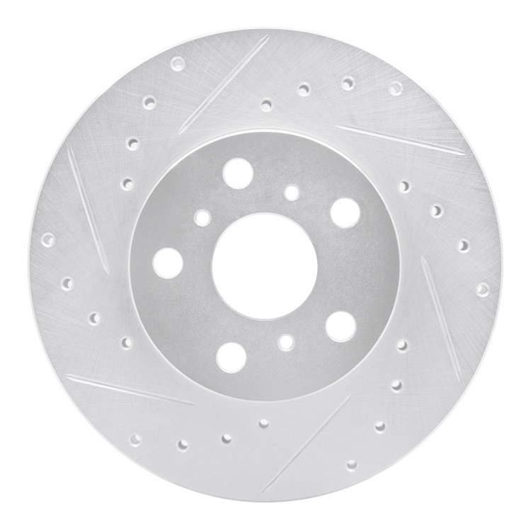 631-76044L Drilled/Slotted Brake Rotor [Silver], 1990-1991 Lexus/Toyota/Scion, Position: Front Left