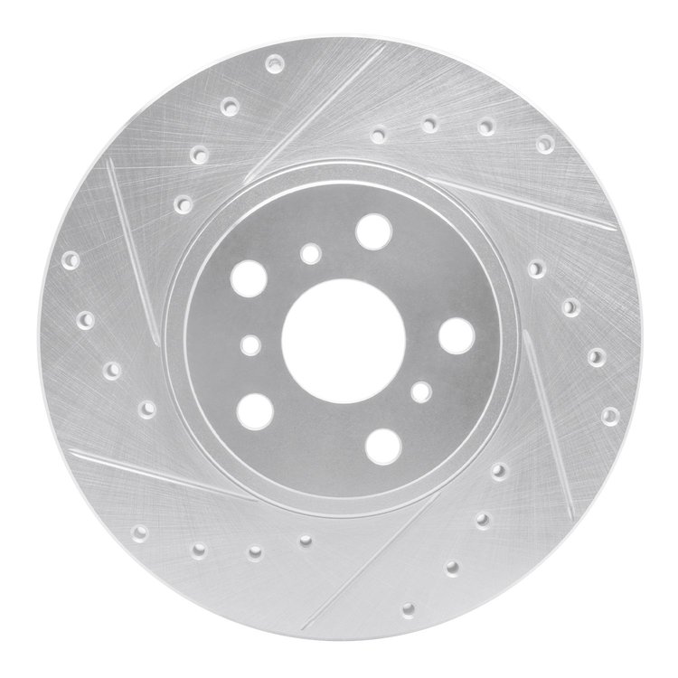 631-76045L Drilled/Slotted Brake Rotor [Silver], 1990-1993 Lexus/Toyota/Scion, Position: Front Left