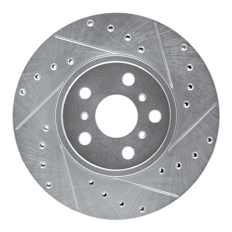 631-76045R Drilled/Slotted Brake Rotor [Silver], 1990-1993 Lexus/Toyota/Scion, Position: Front Right