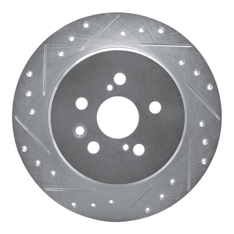 631-76046L Drilled/Slotted Brake Rotor [Silver], 1990-1993 Lexus/Toyota/Scion, Position: Rear Left