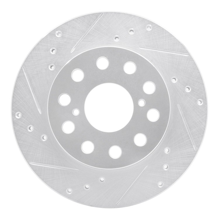 631-76048L Drilled/Slotted Brake Rotor [Silver], 1991-1995 Lexus/Toyota/Scion, Position: Rear Left