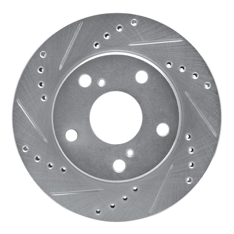 631-76051L Drilled/Slotted Brake Rotor [Silver], 1992-2001 Lexus/Toyota/Scion, Position: Front Left